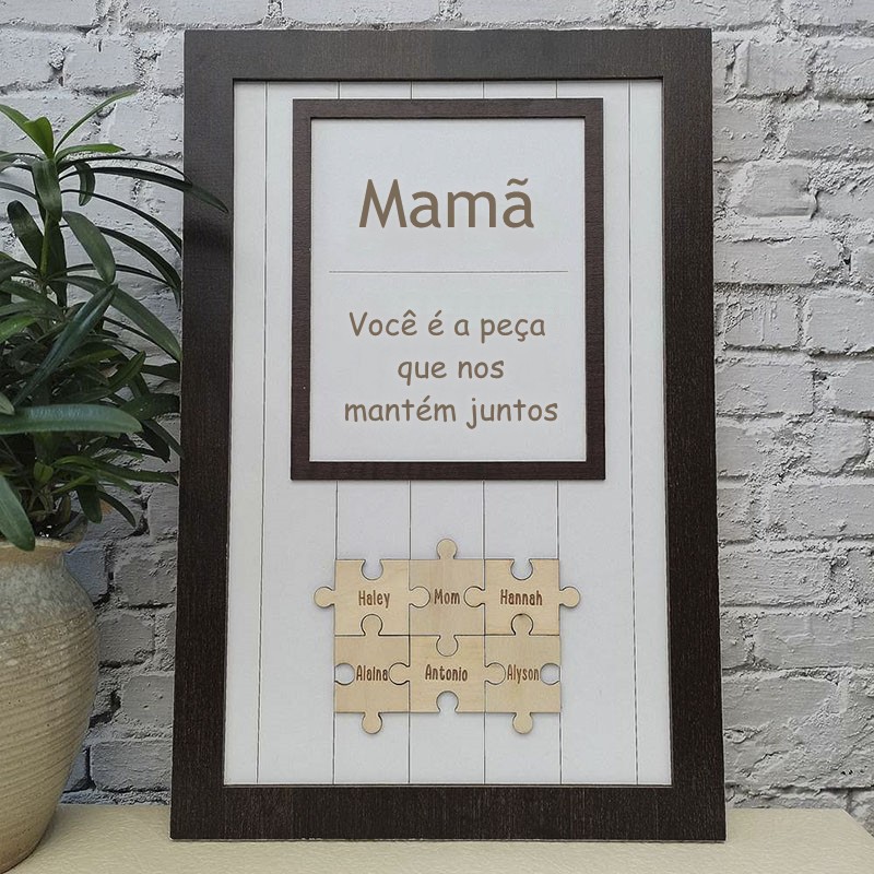 Mãe personalizada você é a peça que nos mantém juntos 1-20 quebra-cabeças peça nome placa decoração de parede para o dia das mães