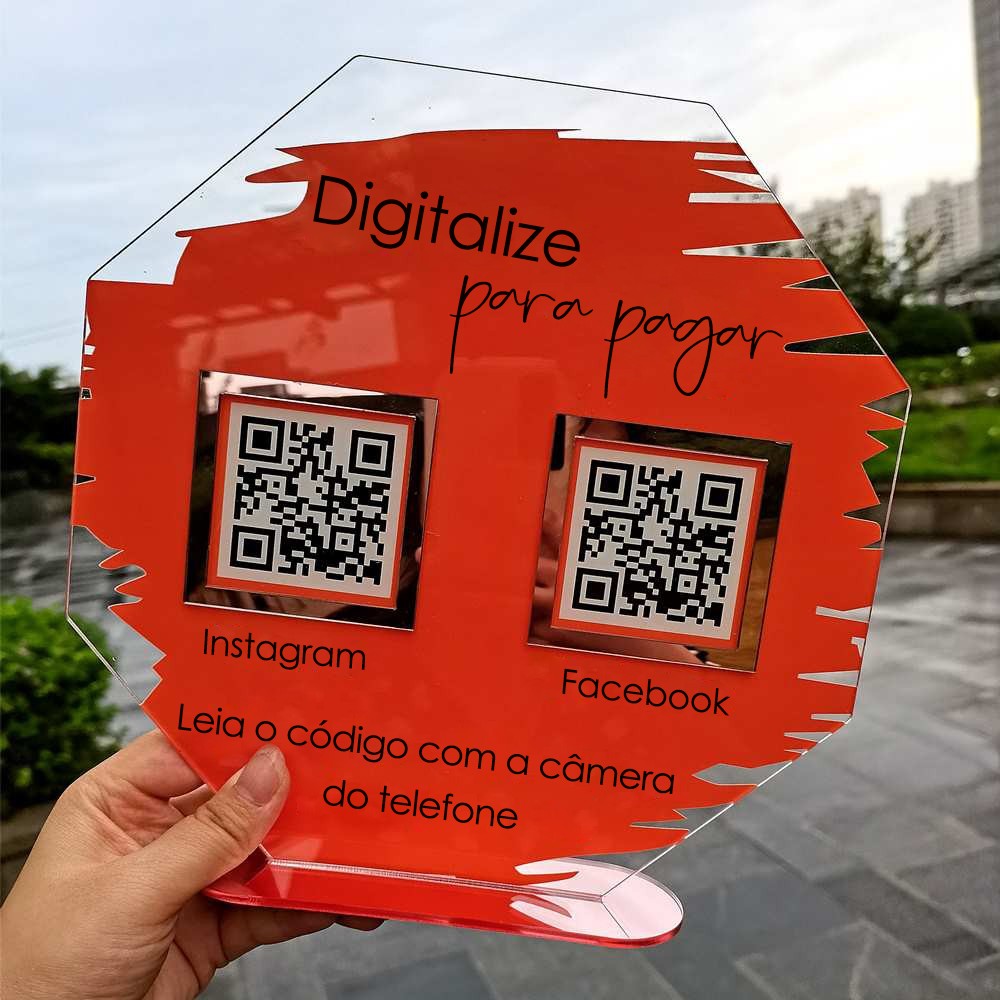 Sinal de código QR de pagamento duplo personalizado da Octagon