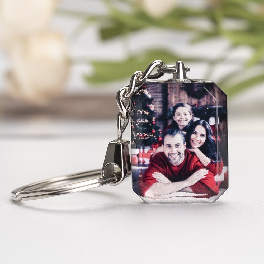 Chaveiro com foto de cristal personalizado Presentes personalizados da família comemorativos