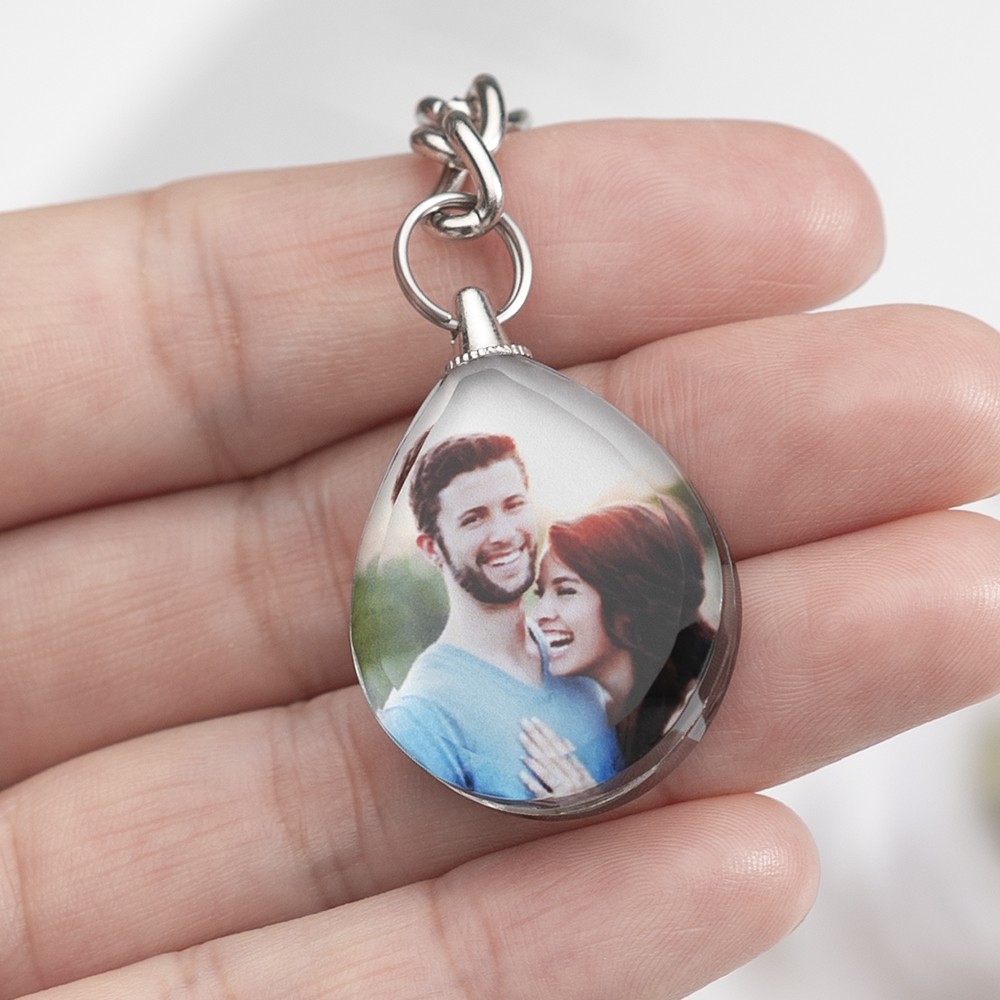 Chaveiro com foto de cristal personalizado - presentes personalizados para casais