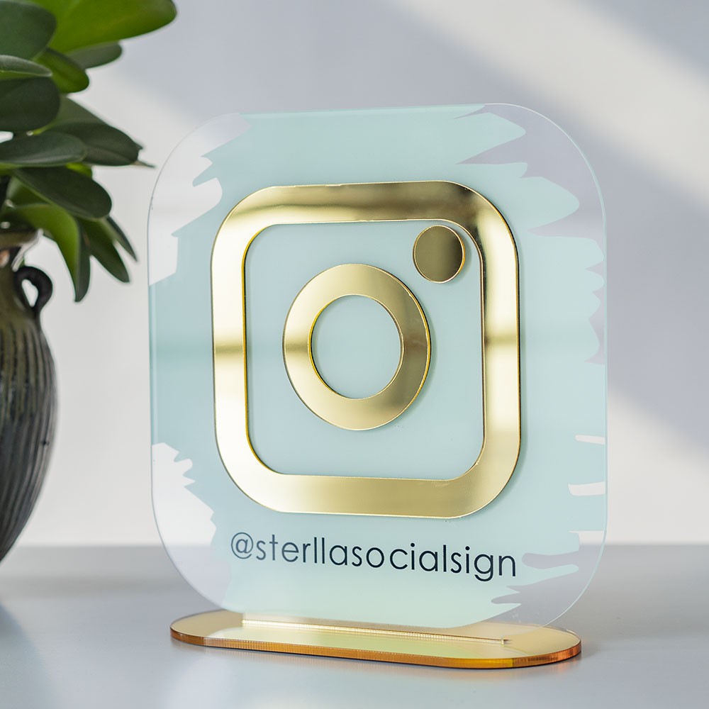 Sinal de mídia social personalizado do Instagram | Sinal de salão | Sinal de beleza