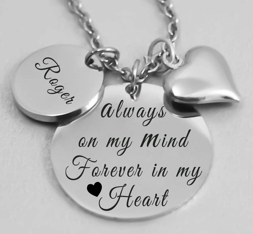 Colar Com Gravura Personalizada Always In My Heart Forever In My Heart Memorial